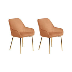 Lot de 2 chaises de salle à manger LOVERNA Velours Orange