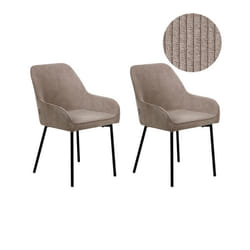 Lot de 2 chaises de salle à manger LOVERNA Velours côtelé Beige