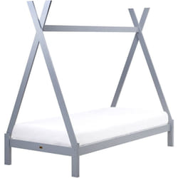 Beliani - Lit Enfant en Bois de Pin 90 x 200 cm en Forme de Tipi Cadre à Lattes Gris Devay
