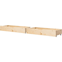 Ensemble de 2 Tiroirs de Rangement pour Lit en Bois de Pin Clair Cronat