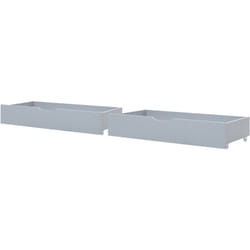 Ensemble de 2 Tiroirs de Rangement pour Lit en Bois de Pin Gris Cronat