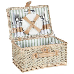 Beliani - Panier de Pique-Nique en Osier pour 4 Personnes avec Sac Isotherme Verres à Vin Naturel Clementine