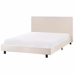 Lit avec sommier Tissu ALBI 140 x 200 cm Beige