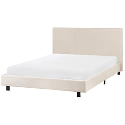 Lit avec sommier Tissu ALBI 140 x 200 cm Beige
