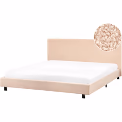 Cadre de lit tapissé classique. Ce lit minimaliste est idéal pour différents styles de décoration et allie un design agréable ...