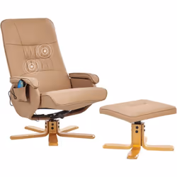 Fauteuil relaxant avec fonction chauffante. Profitez du confort d'un dossier ergonomique et d'accoudoirs recouverts de cuir P ...