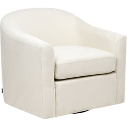 Fauteuil Pivotant Hydrofuge Rembourrage Épais Tissu Polyester Beige Clair Magnor