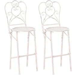 Beliani - Lot de 2 Chaises Bistrot de Jardin Pliantes en Métal Vieilli Beige Clair Trieste