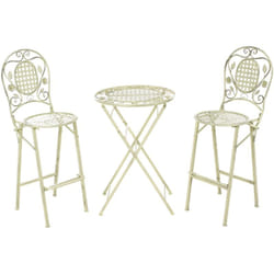Beliani - Ensemble de Jardin Extérieur Table et 2 Chaises Pliables Métal Vieilli Vert Clair Bivio