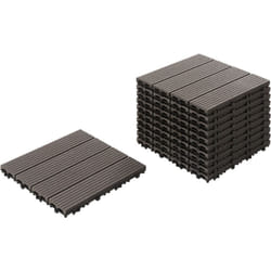 Beliani - Caillebotis Composite wpc à Emboîtement Résistant aux Intempéries Dalles de Terrasse Gris Graphite Ateleta