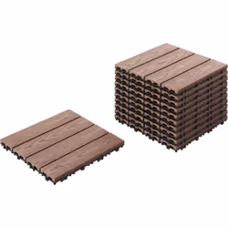 Revêtements de sol en WPC à emboîtement. Fabriquées en bois composite robuste, ces dalles de terrasse élégantes offrent un mé ...