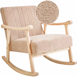 Fauteuil à bascule moelleux. Ce fauteuil à bascule élégant est un complément idéal au salon ou à la chambre d'enfant. Revêtu  ...