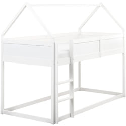 Beliani - Lit d'Enfant à Mi-Hauteur 90 x 200 cm Sommier à Lattes en Bois de Pin Blanc Dienne