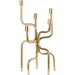 Beliani - Bougeoir pour 5 Bougies Minimaliste en Métal Accessoire Décoratif Doré Porrtela
