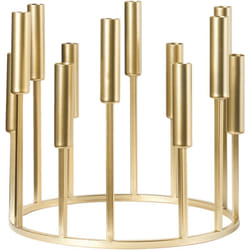 Beliani - Bougeoir pour 12 Bougies Minimaliste en Métal Accessoire Décoratif Base Ronde Doré Trafaria