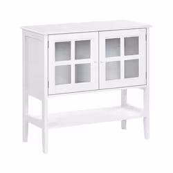 Vitrine en verre Avec étagère INLET Bois 80 cm Blanc