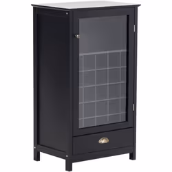 Buffet avec porte-bouteilles. Apportez une touche de classe à votre intérieur avec ce buffet noir, doté d'un casier à vin et ...