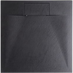 Beliani - Receveur de Douche Minimaliste 90 x 90 x 3 cm Écoulement smc Effet Pierre Naturelle Noir Azzuro