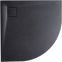 Beliani - Receveur de Douche Minimaliste 90 x 90 x 3 cm avec Écoulement smc Effet Pierre Naturelle Noir Paron