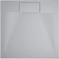 Beliani - Receveur de Douche Minimaliste 80 x 80 x 3 cm Écoulement smc Effet Pierre Naturelle Gris Azzuro