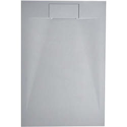 Receveur de Douche Minimaliste 80 x 120 x 3 cm Écoulement smc Effet Pierre Naturelle Gris Azzuro