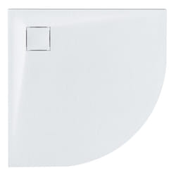 Beliani - Receveur de Douche Minimaliste 90 x 90 x 3 cm avec Écoulement smc Effet Pierre Naturelle Blanc Paron