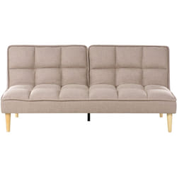 Canapé-lit 3 Places Convertible Clic-Clac Inclinable en Tissu Matelassé Marron Clair Siljan
