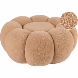 Repose-pieds rond. Installez ce pouf dans votre salon pour rafraîchir instantanément l'espace en lui conférant une ambiance c ...