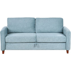 Canapé 3 Places Rembourré Moderne avec Rangement Accoudoirs en Tissu Bleu Mare