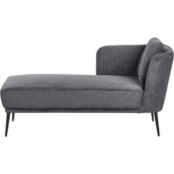 Beliani - Chaise Longue à Droite Rétro en Polyester avec Coussin Méridienne Meuble de Salon Gris Foncé Artheze
