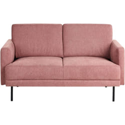 Beliani - Canapé 2 Places Moderne en Tissu Rembourré Déperlant Pieds en Métal Rose Breda