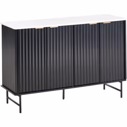 Meuble haut moderne à 4 portes. Ce buffet élégant présente un design cannelé et est équipé de quatre portes pour un rangement ...