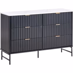 Meuble de rangement moderne avec tiroirs. Cette spacieuse commode à 6 tiroirs allie design moderne et praticité, offrant un v ...