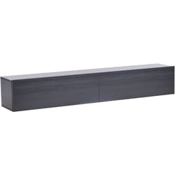Beliani - Meuble tv Mural Minimaliste Etagère de Rangement Multimédia 180 cm en Panneau Particules de Bois Noir Gladstone