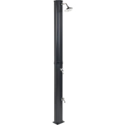 Douche Extérieur Moderne en Acier Inoxydable Solaire avec Fonction Pluie Noir Topocalma