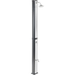 Douche Extérieur Moderne en Acier Inoxydable Solaire avec Fonction Pluie Noir et Argenté Topocalma