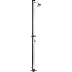 Beliani - Douche d'Extérieur Moderne Solaire en Acier Inoxydable Fonction Pluie Noir et Argenté Elqui