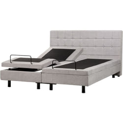 Beliani - Lit Double à Réglage Électrique avec Télécommande 180 x 200 cm en Tissu Gris Clair Duke