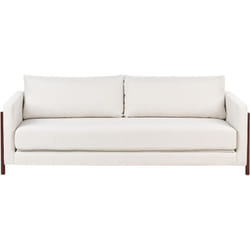 Beliani - Canapé-lit Rembourré avec Fonction de Couchage Pieds Bois de Bouleau Polyester Blanc Cassé Orsa