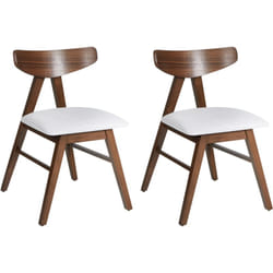 Beliani - Lot de 2 Chaises de Salle à Manger en Polyester Assise Rembourré Cadre en Bois d'Hévéa Meuble de Cuisine Marron Foncé et Gris Clair Lacota