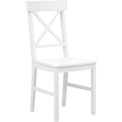 Beliani - Ensemble de 2 Chaises de Salle à Manger Cottage Maison Campagnarde Bois de Peuplier mdf Blanc Barlee