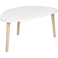 Beliani - Petite Table Basse Style Scandinave Pieds en Bois de Pin Plateau en mdf Blanc Fly