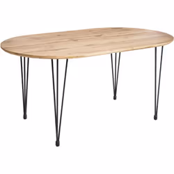 Table à manger ovale. Cette table d'intérieur moderne apporte une touche de fraîcheur au style industriel grâce à ses pieds e ...