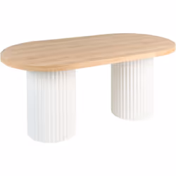 Table de repas rustique. Rénovez le décor de votre salle à manger avec cette table de style rustique. Son plateau ovale en MD ...