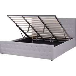 Cadre de lit tapissé avec rangement ottoman. Un lit parfait est essentiel pour une bonne nuit de repos. Celui-ci offre non se ...