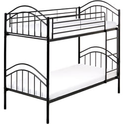 Beliani - Lit Superposé en Hauteur Chambre Enfant 90 x 200 cm Structure en Fer Noir Chartres