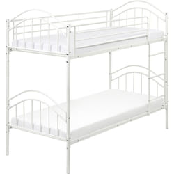 Beliani - Lit Superposé en Hauteur Chambre Enfant 90 x 200 cm Structure en Fer Blanc Chartres