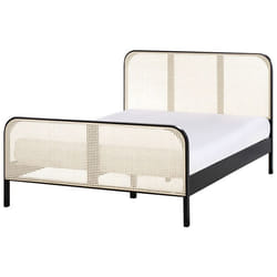 Lit avec sommier Bois de pin GONFARON 140 x 200 cm Noir