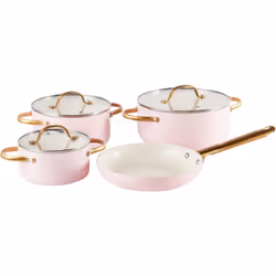 Set de casseroles antiadhésives. Ajoutez une touche de fraîcheur à votre cuisine avec cet ensemble de casseroles à 7 pièces e ...