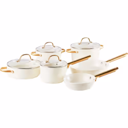 Set de casseroles antiadhésives. Ajoutez une touche de fraîcheur à votre cuisine avec cet ensemble de casseroles à 10 pièces ...